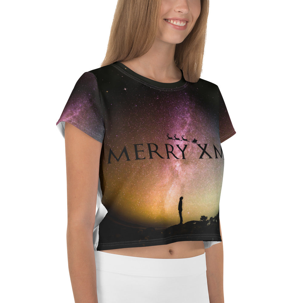 Merry Christmas  All-Over Print Crop Tee