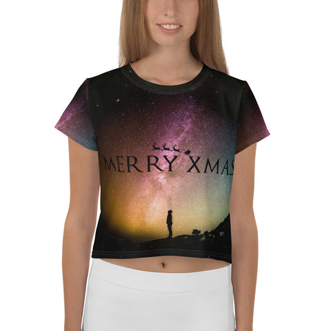 Merry Christmas  All-Over Print Crop Tee