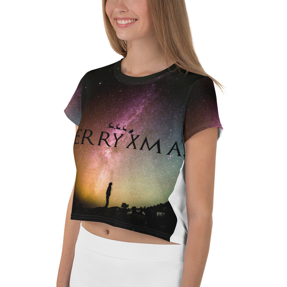 Merry Christmas  All-Over Print Crop Tee