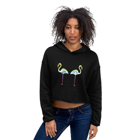 Flamingo New - i see you - Crop Hoodie